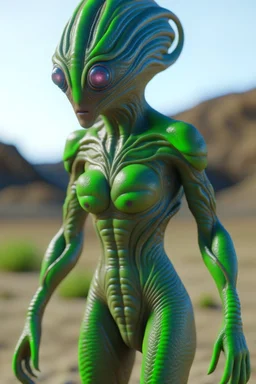 Bikini alien ,3d 4k octane render, smooth, sharp focus, highly detailed, unreal engine 5,