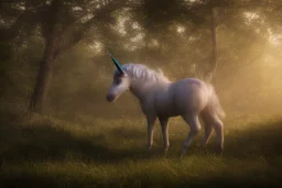 unicorn in the forest at night