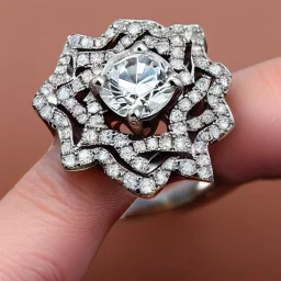 platinum and diamond floral art noveau ring, breathtaking, highly ornate, delicate, intricate, photorealistic, high fashion, fine jewellery, luxury, designer