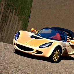 Lotus Elise made of wood carvings