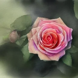 watercolor, roses