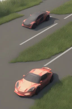 low poly car game, big spoiler