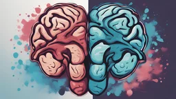 Brain and Heart for Mental health awareness care, digital art painting logo. hyper details, ultra Reallestic, also Semitic