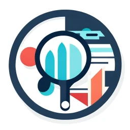 round svg logo charts magnifier healthcare