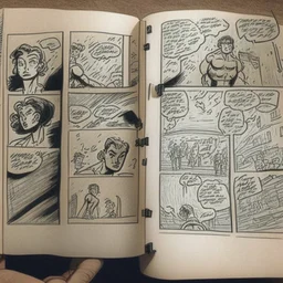 A handdrawn comic book page in a sketchbook