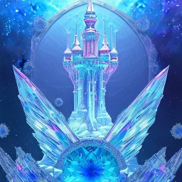 cristal angelic castle crystalline, blue,pink , cosmic, opalescent, gemstones, crystals, other worldly,water,bright, ice background, snow lake blue