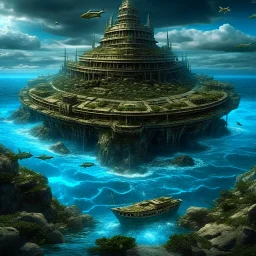 The sunken island of Atlantis