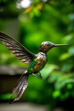 metal humming bird in flight