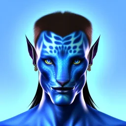 Man Blue Wearing make up avatar pandora