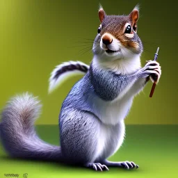 squirrel “wearing avatar make up”