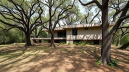 Nestled among centuries-old trees, stands a house whose brutalist design blends into the landscape, a tribute to the unrelenting beauty of the primitive.