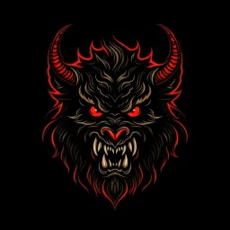 Logo of a demon called FurFur with a black background