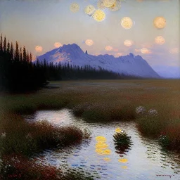 Monet Painting of muskeg in alaska