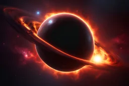 A solar system tightly orbiting a black hole, destruction, terror, ripping apart, colorful, dark, ominous, beautiful abyss, vivid, 8k 3d, vray, highly detailed matte painting, action, concept art, phoptorealistic