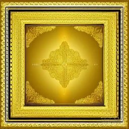  intricate golden frame, highly detailed, single color background