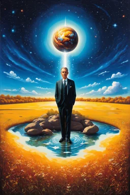 cosmic consciousness: a surreal mashup inspired by Magritte and Ernst