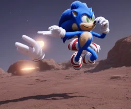 sonic the hedgehog in spacesuit