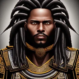 Guerreiro samurai afro com dreads