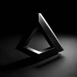 логотип в черном стиле 3d в виде трегольника
