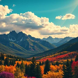 beautiful vibrant natural colors, landscape of Rocky Mountain National Park, pop art, clouds, storm, lightening , mountains, poster, Colorado