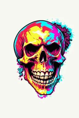 a field of 1000s of cartoonish, anatomically correct, skulls, vivid RANDOM BRIGHT neon colors, dark comedy, well lit, high detail, photorealistic, horrorcore, fun, scary, none featured, each a different color or hue,