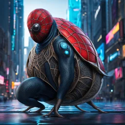 Fhoto full body, reality, Raw, animal snail as cyberpunk spiderman, digital art, intricate details, powerful composition, captivating, , trending on artstation, sharp focus, studio photo, intricate details, highly detailed, by addie_digi