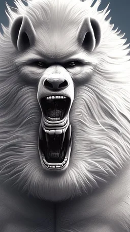 The creature was a large beast who was the size of a horse. Its body was covered with thick shaggy white fur. Its powerful ape-like arms were clawed, and the face resembled a wolf's, but it had no eyes—only a long row of furiously breathing nostrils. When summoned to Icewind Dale, it wore a necklace of twenty hands, removed from victims as a part of the summoning ritual.