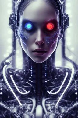 cyberpunk, head, women, portrai, face cry, black eye tears, tron, cyborg, robot, cyborg, white hair, seven , perfekt, real, dream, hr giger