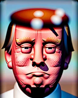 Realistic Waist up Portrait, Donald trump muppet, retro style, photo studio, unreal engine 5, god lights, ray tracing, RTX, lumen lighting, ultra detail, volumetric lighting, 3d.