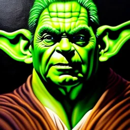 Ultra detailed fullbody Portrait in oil on canvas of a Hulk merges master yoda ,extremely detailed digital painting, extremely detailed face,crystal clear Big eyes, mystical colors ,perfectly centered image, perfect composition, rim light, beautiful lighting,masterpiece,8k, stunning scene, raytracing, anatomically correct, in the style of robert e howard and Ken Kelley and Ohrai Noriyoshi and Simon Bisley and tomzj1