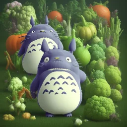 Totoro made of vegetables