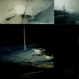 Minimal abstract oil paintings close up body parts and concrete fragments, in carpark, illuminated at night, style of Justin Mortimer and Francis Bacon