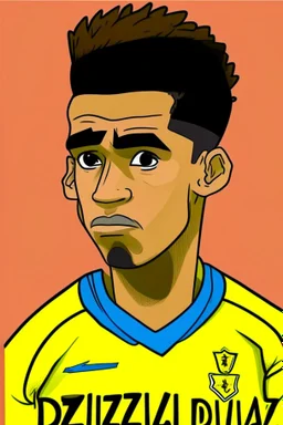 Luis Diaz Colombian soccer player cartoon 2d