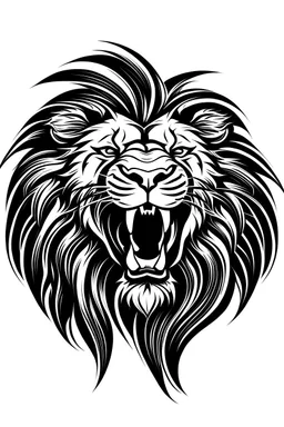 roaring electric lion ink logo, white background