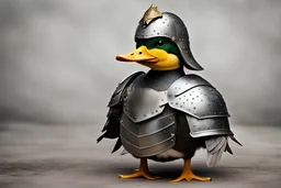 Duck wearing armour