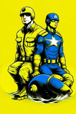 Yellow, captain america, top gun, swimming