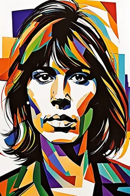 create an abstract portrait of Chrissie Hynde in the fauvist, expressionist art style of Oskar Kokoschka, Andre Derain , and Georges Rouault, highly detailed facial features, 4k with inking in the style of Joe Benitez