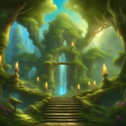 Echoes of Eden: Step into a mythical paradise, feeling the echoes of divine peace. Fantasy style