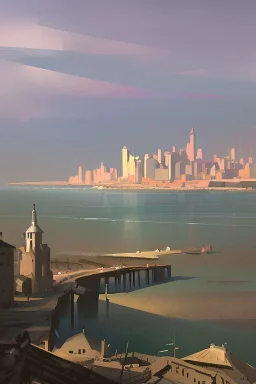 Can you make an old painting of a huge coastal city called matesolles..make it look french