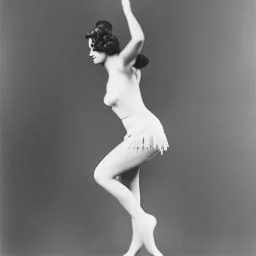 Ziegfeld Girl on jeans levitating