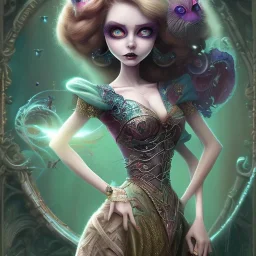 extrem tim burton mixed with disney of the evil stepsisters, sharp focus, beautiful eyes