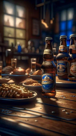 lap filled with beer, cash, sossages, shot on Hasselblad h6d-400c, zeiss prime lens, bokeh like f/0.8, tilt-shift lens 8k, high detail, smooth render, down-light, unreal engine, prize winning