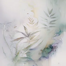 Design an artwork that showcases the pleasure and relaxation derived from indulging in hash and weed, using elements like soft textures, hazy atmospheres, and gentle curves to evoke a sense of tranquility and bliss. watercolour