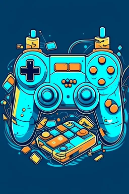 A illustration game-pad. , t-shirt design, no background, vector,format png, 4k