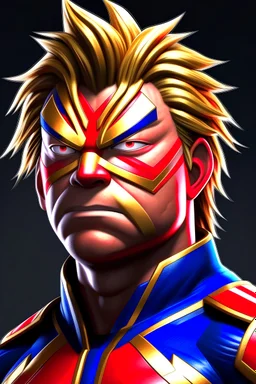 my hero academy, all might, hyper realistic, smooth skin, good lighting, photograph