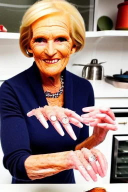 Mary Berry has big ugly hands and fingers like spiders