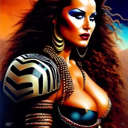 portrait oil on canvas,beautiful busty Female Warrior riding a Zebra, minimal armor,comic book cover, mystical colors,insanely detailed,realistic,intrincate detail,crystal clear eyes,perfectly drawn face, 16k resolution, masterpiece,Simon Bisley,Frank Frazetta,Alex Horley,ARTHUR ADAMS