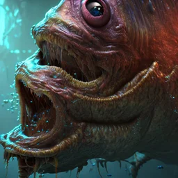 fluid ink angler fish creature, unreal engine 5, 8k resolution, photorealistic, ultra detailed