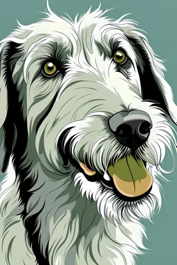 vector of Irish wolfhound with tongue out