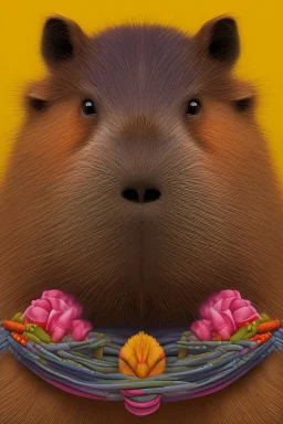 colorful capybara by Frida Kahlo